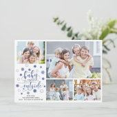 Grappige BABY IT'S COVID BUITEN 4 foto's Feestdagenkaart (Staand voorkant)