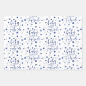 Grappige BABY ITS COVID BUITEN Typografie Blauw Inpakpapier Vel (Voorkant 2)