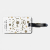 Grappige BABY ITS COVID BUITEN Typografie Goud Bagagelabel (Achterkant horizontaal)