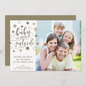 Grappige BABY ITS COVID BUITEN Typografie Goud Feestdagenkaart (Voorkant / Achterkant)