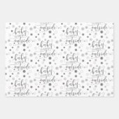 Grappige BABY ITS COVID BUITEN Zilveren Glitter Inpakpapier Vel (Voorkant)