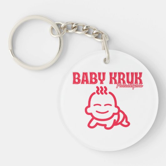 Grappige Baby Kruk Philadelphia Premium Sleutelhanger (Voorkant)
