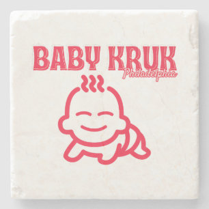 Grappige Baby Kruk Philadelphia Premium Stenen Onderzetter