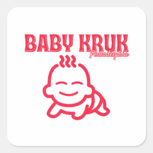 Grappige Baby Kruk Philadelphia Premium Vierkante Sticker