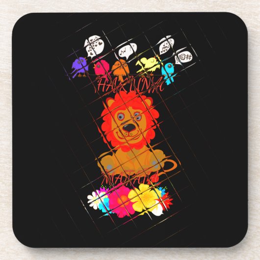 Grappige Baby Lion King: Hakuna Matata Art Design Bier Onderzetter (Voorkant)