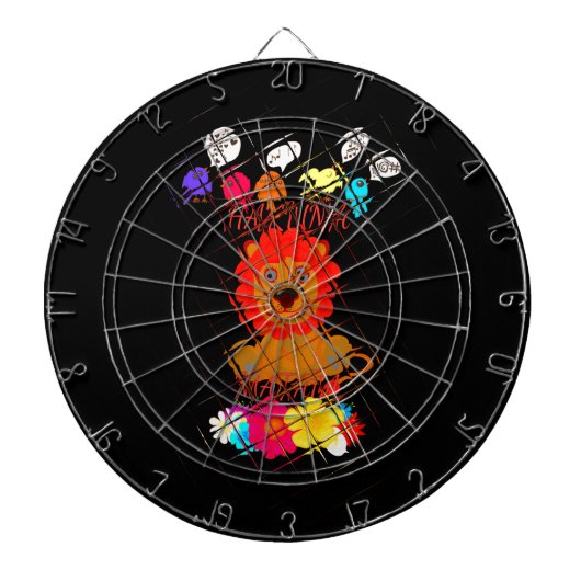 Grappige Baby Lion King: Hakuna Matata Art Design Dartbord (Voorkant)
