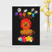 Grappige Baby Lion King: Hakuna Matata Art Design Kaart (Gele Bloem)