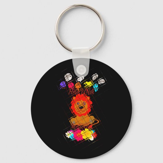Grappige Baby Lion King: Hakuna Matata Art Design Sleutelhanger (Voorkant)