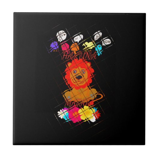 Grappige Baby Lion King: Hakuna Matata Art Design Tegeltje (Voorkant)