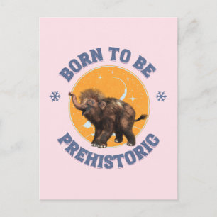 Grappige Baby Mammoet Prehistorische Verjaardag Feestdagenkaart