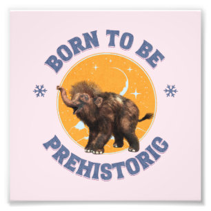 Grappige Baby Mammoet Prehistorische Verjaardag Foto Afdruk