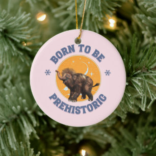 Grappige Baby Mammoet Prehistorische Verjaardag Keramisch Ornament