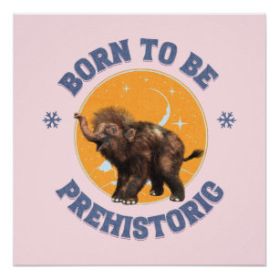 Grappige Baby Mammoet Prehistorische Verjaardag Perfect Poster