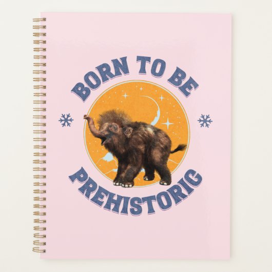 Grappige Baby Mammoet Prehistorische Verjaardag Planner (Voorkant)