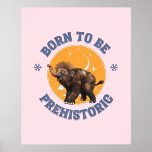 Grappige Baby Mammoet Prehistorische Verjaardag Poster