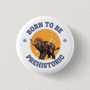 Grappige Baby Mammoet Prehistorische Verjaardag Ronde Button 3,2 Cm