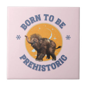 Grappige Baby Mammoet Prehistorische Verjaardag Tegeltje