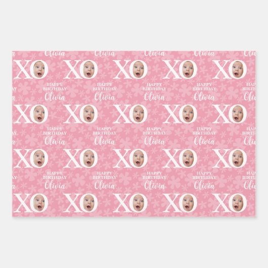 Grappige Baby Meisje Foto Collage Personaliz Inpakpapier Vel (Voorkant)