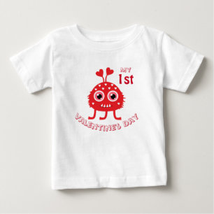 Grappige Baby Mijn Eerste Valentijnsdag Schattig M