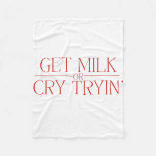 Grappige baby-ontwerp “Melk krijgen of proberen te Fleece Deken