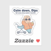 Grappige Baby Sticker – Kalmeer Dips Chill Sap Uit (Vel)