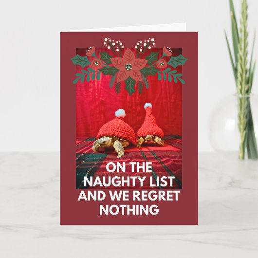 Grappige Baby Turtles Beste Vrienden Naughty List Kaart (Voorkant)