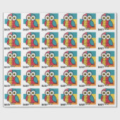 Grappige Baby Uil Baby Gift Wrap Cadeaupapier (Vlak)