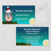 Grappige Baby uil met Schattigee kerstmuts Visitekaartje (Voorkant / Achterkant)