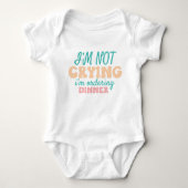 Grappige baby zegt dinerbestelling romper (Voorkant)