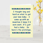 Grappige babykaart kaart (Gele Bloem)