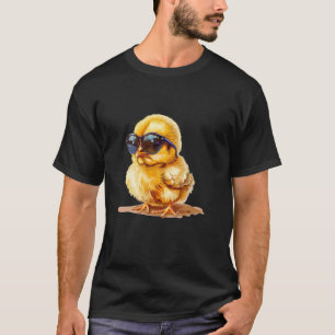 Grappige babykip met zonnebril voor kippenliefhebb t-shirt