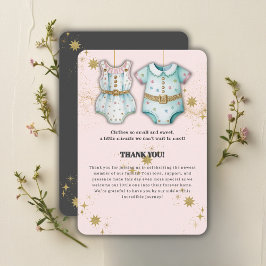 Grappige babykleding genderneutraal Baby shower Bedankkaart