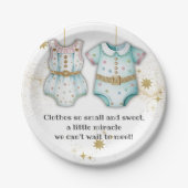 Grappige babykleding genderneutraal Baby shower Papieren Bordje (Voorkant)