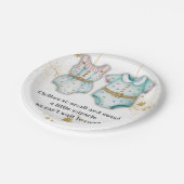 Grappige babykleding genderneutraal Baby shower Papieren Bordje (Gekanteld)