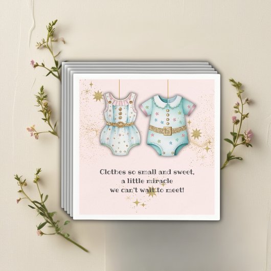 Grappige babykleding genderneutraal Baby shower Servet