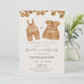 Grappige babykleding geslacht onthullen kaart (Staand voorkant)