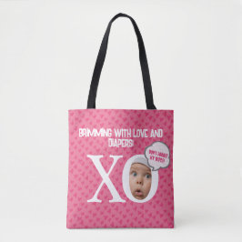 Grappige babymeisje foto boodschappentas: op maat  tote bag