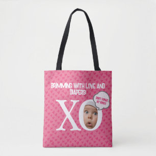 Grappige babymeisje foto boodschappentas: op maat  tote bag