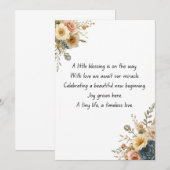 Grappige babyshower feest uitnodiging template (Voorkant / Achterkant)