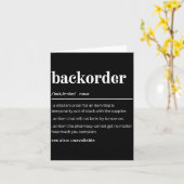 Grappige BackOrder-definitie Schattig Medisch Kaart (Gele Bloem)