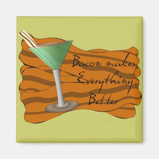 Grappige Bacon Martini magneet (Voorkant)