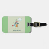 Grappige bacterioloog wetenschapper met grote snor bagagelabel (Voorkant horizontaal)