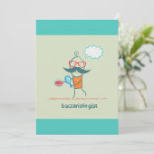 Grappige bacterioloog wetenschapper met grote snor kaart