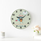 Grappige bacterioloog wetenschapper met grote snor klok