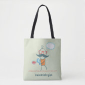 Grappige bacterioloog wetenschapper met grote snor tote bag (Voorkant)