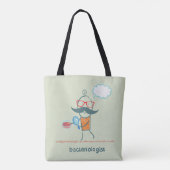Grappige bacterioloog wetenschapper met grote snor tote bag (Achterkant)