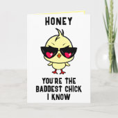 Grappige Bad Chick Kip Echtgenoot Gelukkige Verjaa Bedankkaart (Voorkant)