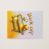 Grappige bad eend legpuzzel (Horizontaal)