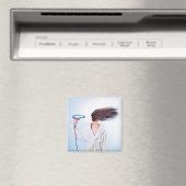 Grappige Bad Hair Day magneet (Insitu (Vaatwasser))