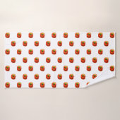 Grappige badhanddoek met Happy Apple Worm (Badhanddoek)